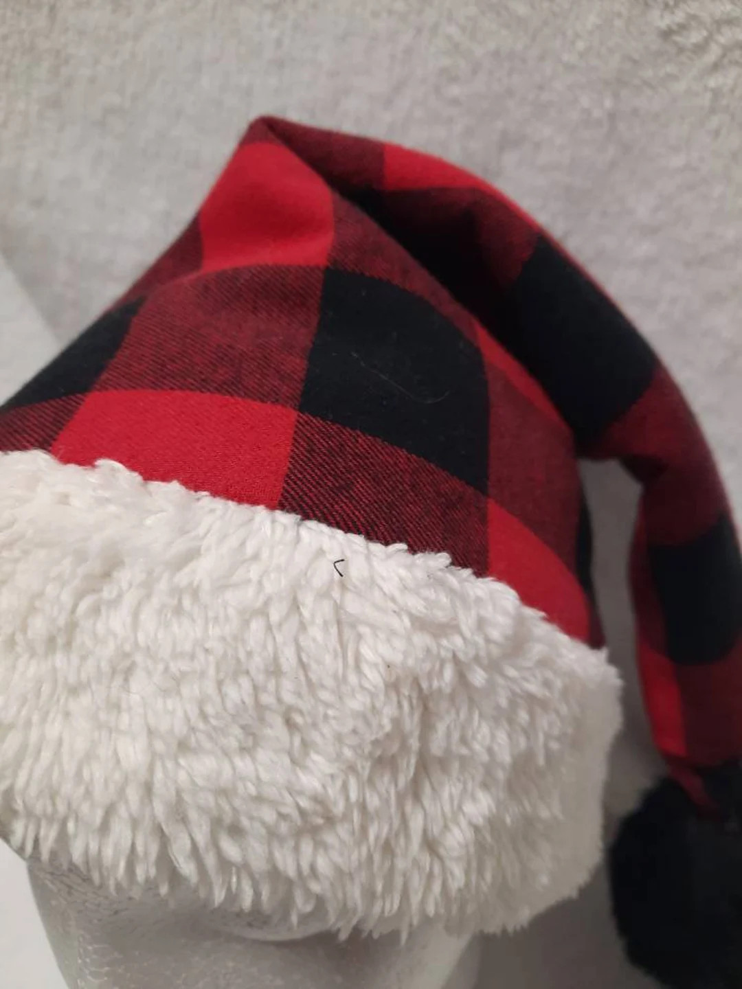 Santa Hat, Adult Santa Hat, Buffalo  Print Hat, Sherpa Hat, Sherpa Lined Hat, Farmhouse Santa Hat... | Etsy (US)