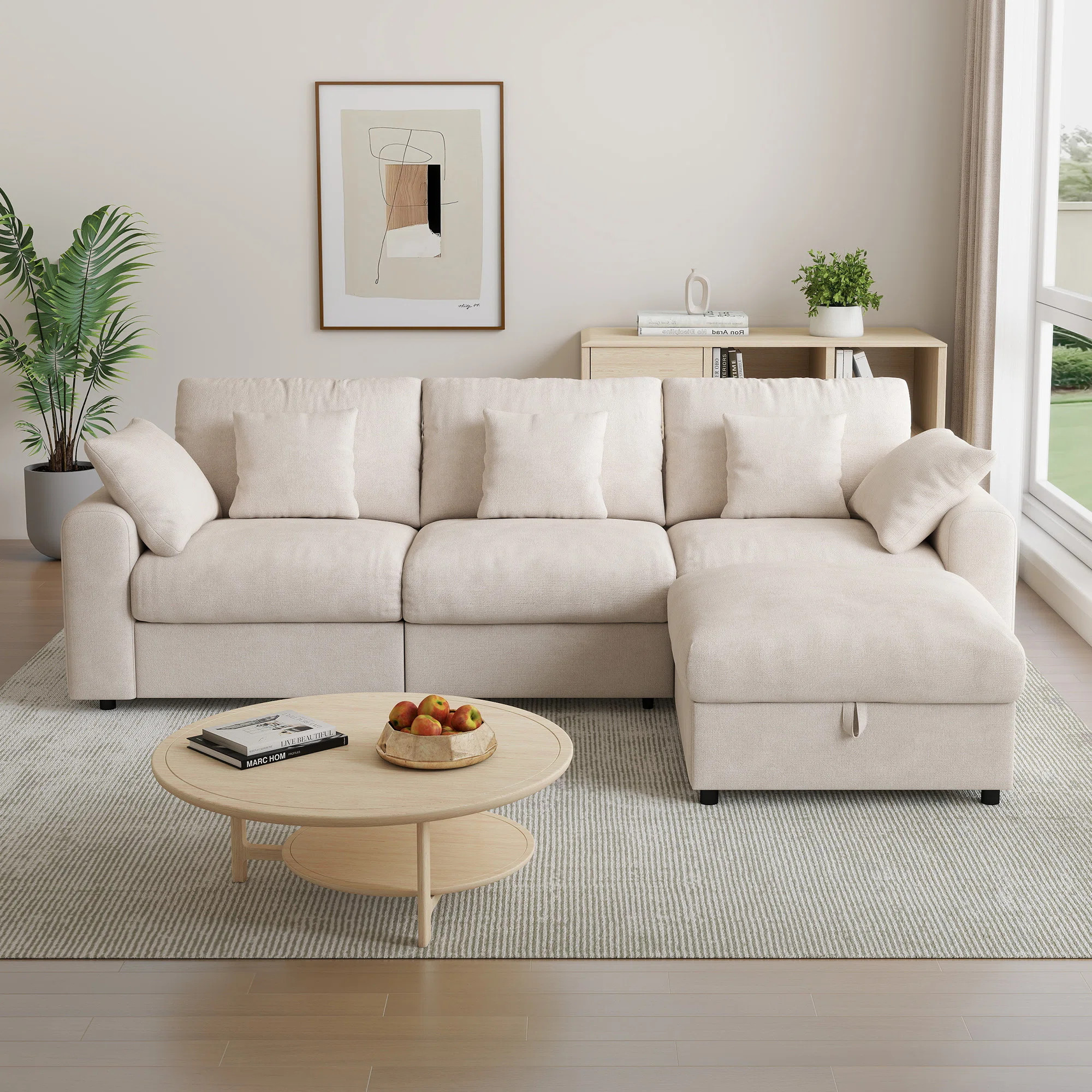 110'' Modular Cloud Sectional Sofa 3-seat and 1-ottoman | Wayfair North America