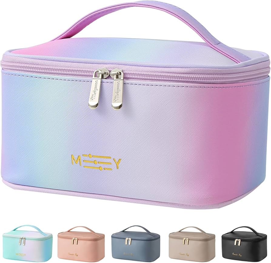 KITENROM Makeup Bag Preppy Cosmetic Bag Small for Women Toiletry Bags Pouch Organizer Rainbow Gra... | Amazon (US)