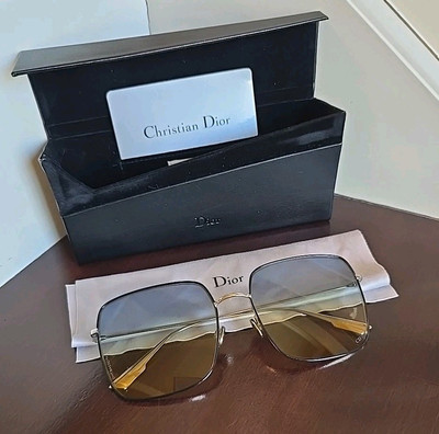 CHRISTIAN DIOR Stellaire 1 Sunglasses w/Case 84J84 59 18 145 Blue/Yellow Lenses | eBay US