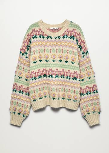 Jacquard knitted sweater | MANGO (US)