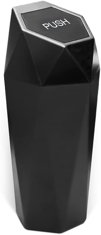 Car Trash Can with Lid, Mini Portable Auto Garbage Can, Small Leakproof Diamond Design Trash Dust... | Amazon (US)