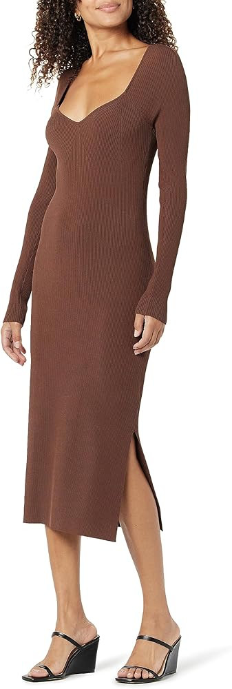 The Drop Women's Cameron Ribbed Sweetheart Neckline Sheath Sweater Dress | Amazon (US)