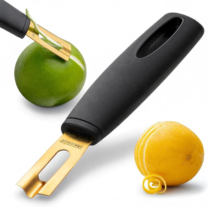 A Bar Above Black Handle Gold Blade Channel Knife, Premium Stainless Steel Garnish Tool for Cockt... | Amazon (US)