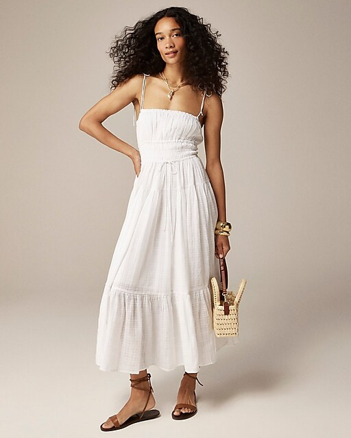 Clio dress in textured gauze | J. Crew US