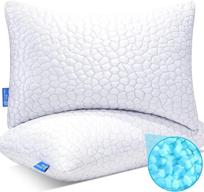 Cooling Bed Pillows for Sleeping 2 Pack Shredded Memory Foam Pillows Queen Size Set of 2 - Gel Pi... | Amazon (US)