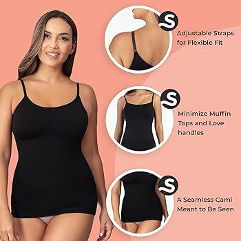 SHAPERMINT Scoop Neck Compression Cami - Tummy and Waist Control Body Shapewear Camisole | Amazon (US)