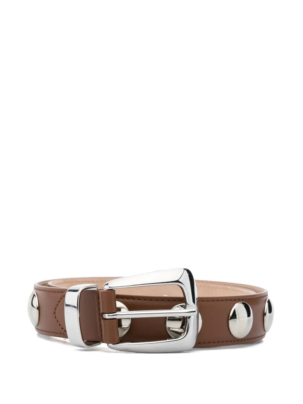 KHAITE Benny Studded Belt | Brown | FARFETCH | Farfetch Global