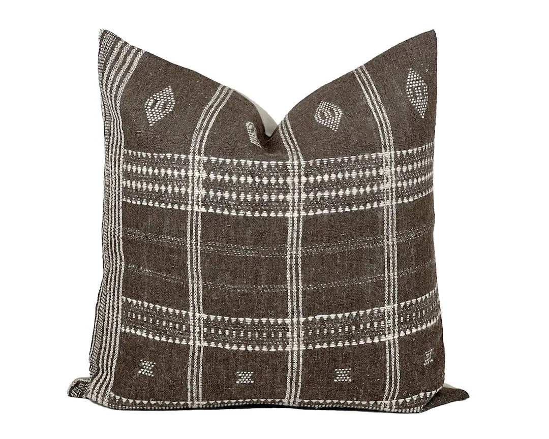 MORAINE  Brown Cream Wool Pillow Cover Indian Wool Pillow - Etsy | Etsy (US)