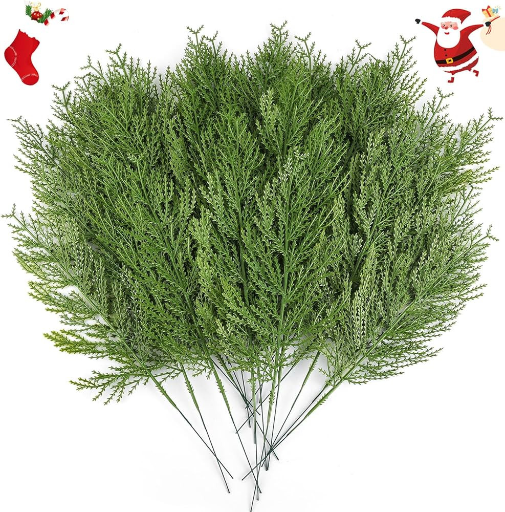 Hananona 40 Pcs Artificial Pine Sprigs Faux Greenery Stems Pine Picks Plastic Christmas Decor - D... | Amazon (US)