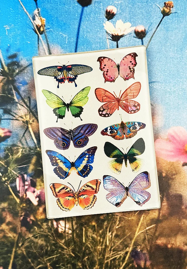 Wildflower Butterflies Decoupage Glass Tray | Ben's Garden