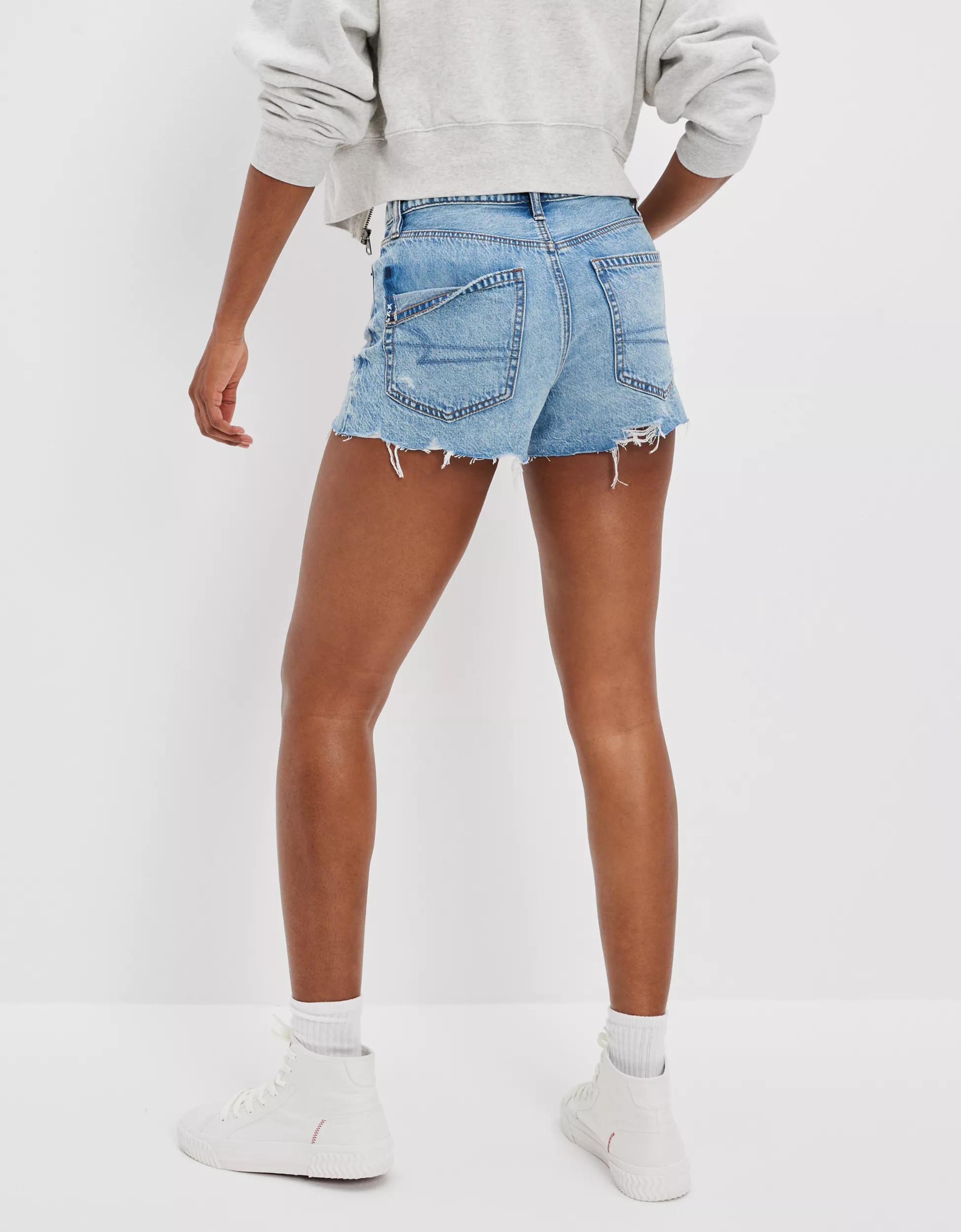 AE Dreamy Drape Denim '90s Boyfriend Short | American Eagle Outfitters (US & CA)