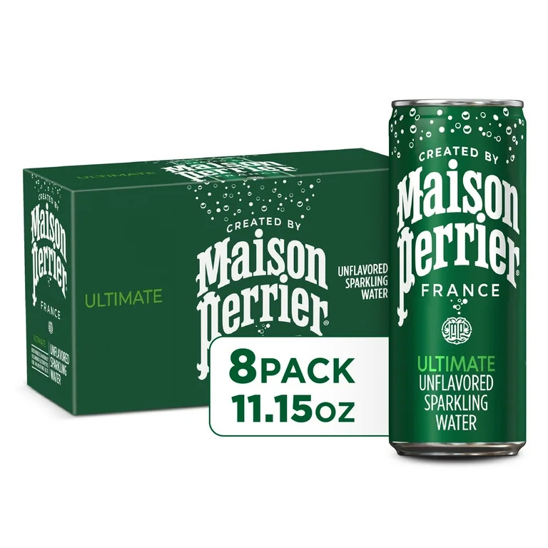 Maison Perrier Unflavored Ultimate Sparkling Water, 11.15 fl oz, 8 Pack Cans | Walmart (US)