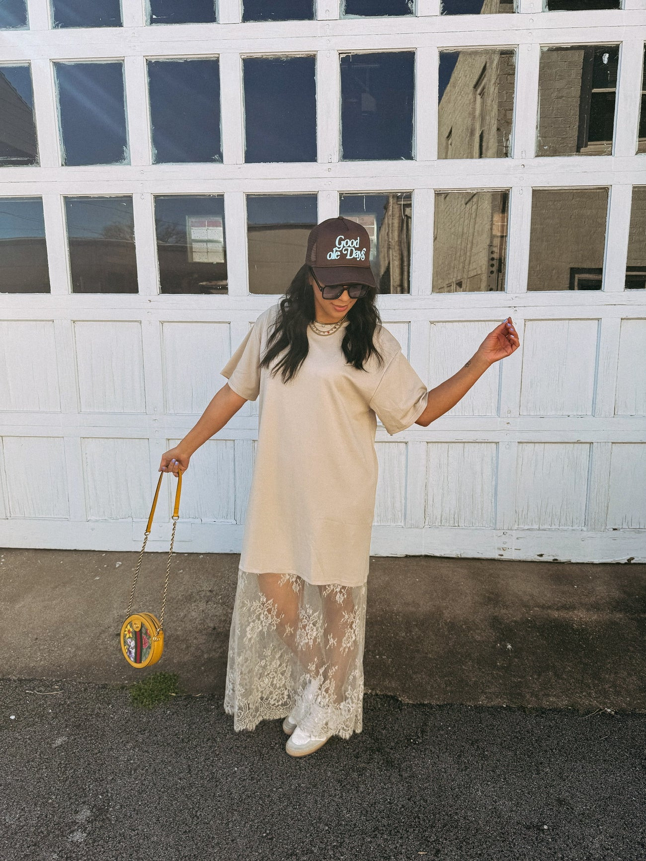 lady lady lace tshirt dress | Etta+East