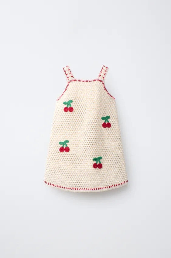 KNIT CROCHET CHERRY DRESS | Zara US