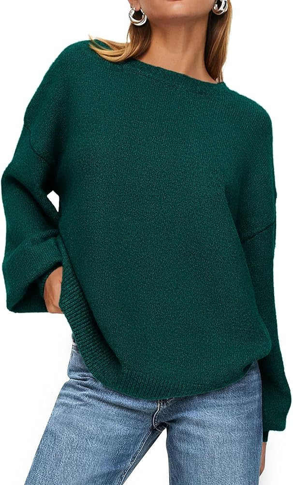 PRETTYGARDEN Women's 2025 Fall Sweaters Casual Crew Neck Long Sleeve Pullover Tops Ribbed Knit Lo... | Amazon (US)