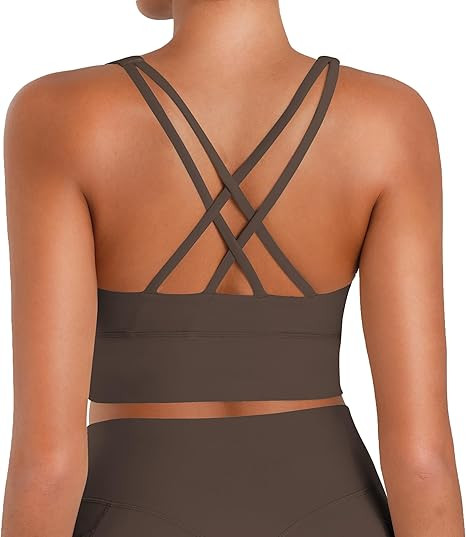 Sunzel Sunzfly Sports Bra for Women, Scoop Neck Crisscross Back Padded Low Impact Bras Tops for W... | Amazon (US)