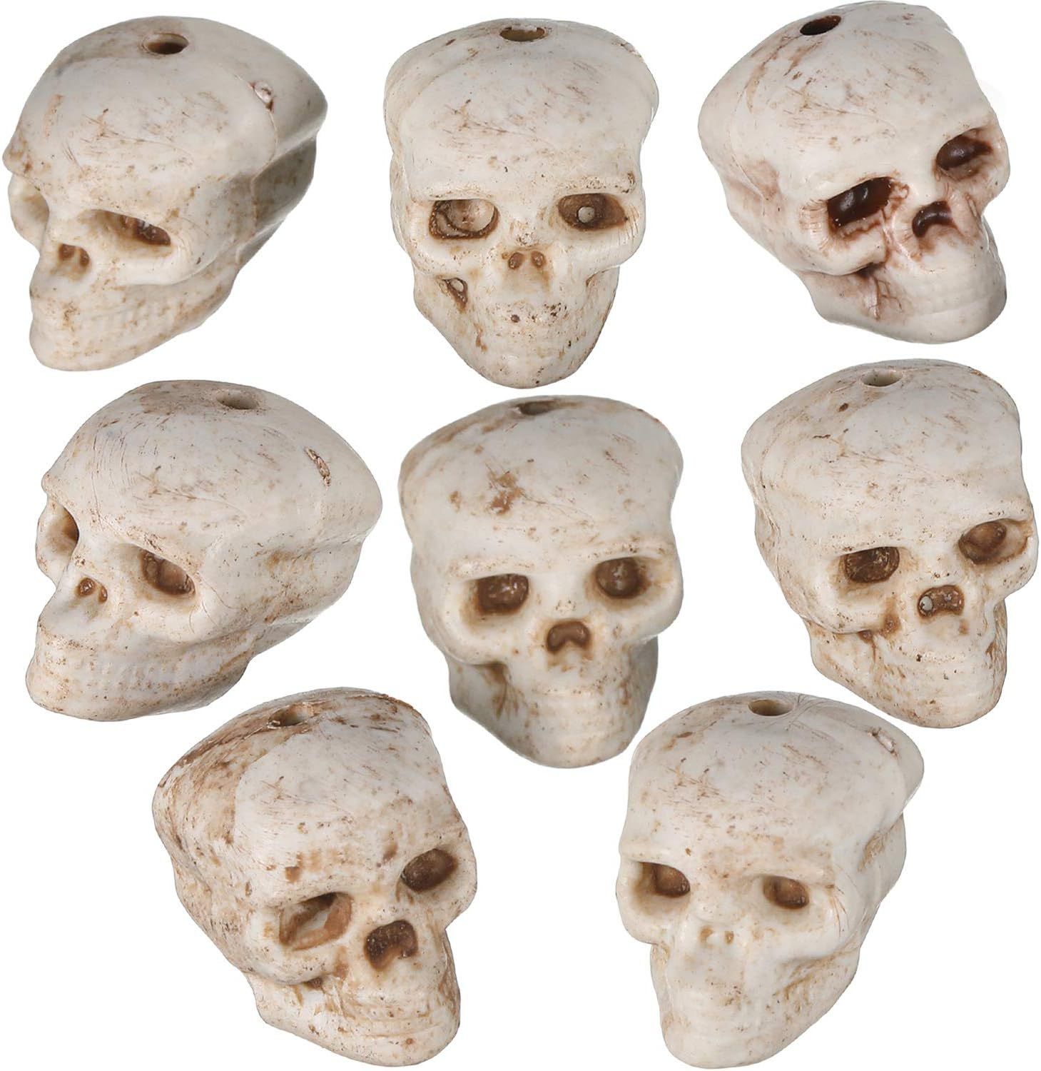 8 Pieces Halloween Skulls Realistic Looking Skulls Human Skeleton Head Skull for Halloween Bar Ho... | Amazon (US)