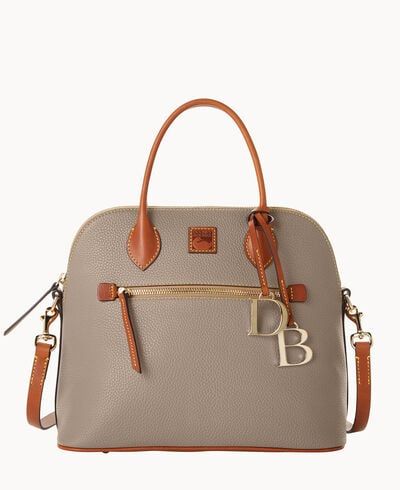 Universally Beautiful
This classic domed satchel, made from pebble leather with a natural grain t... | Dooney & Bourke (US)