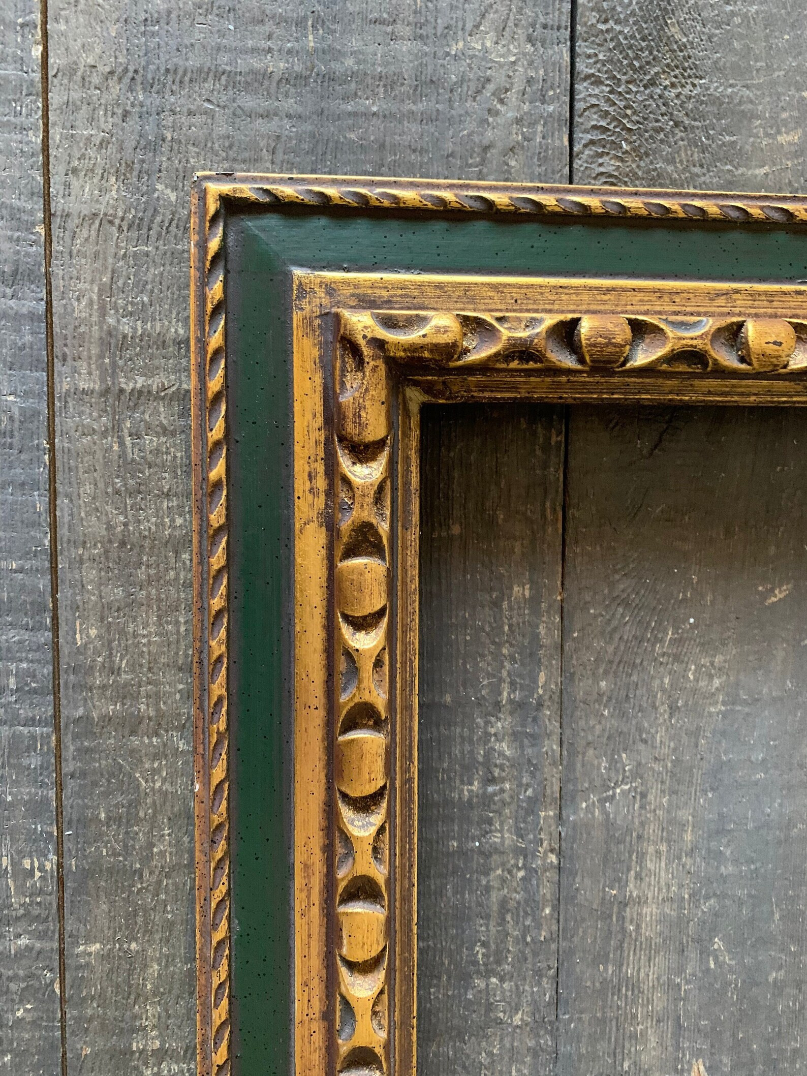 Vintage Picture Frame, Green and Gold, Vintage Wood Frame, Farmhouse, Shabby Chic Frame, Picture ... | Etsy (US)