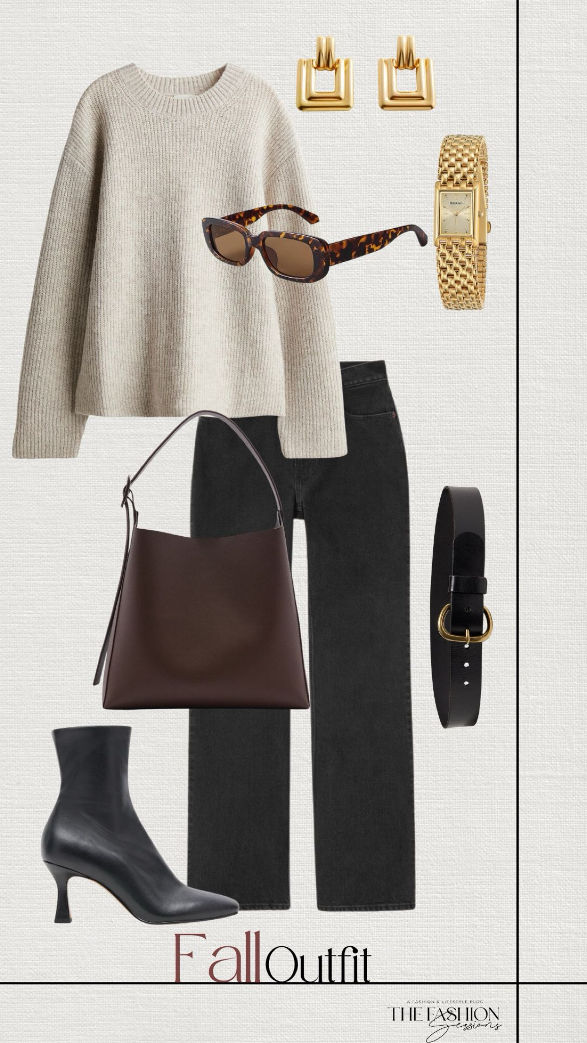 Fall Outfit | Knit Sweater | Stiletto Heel Boot | Slouch Bag | Denim Jeans | Gold Watch. |

#LTKStyleTip #LTKShoeCrush #LTKSeasonal