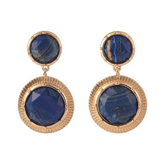 Rachel by Rachel Roy Gold Tone and Blue Stone Round Drop Earrings | Macy's