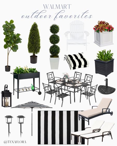 Classic black and white outdoor furniture, all from Wal Mart!

#LTKunder100 #LTKFind #LTKhome