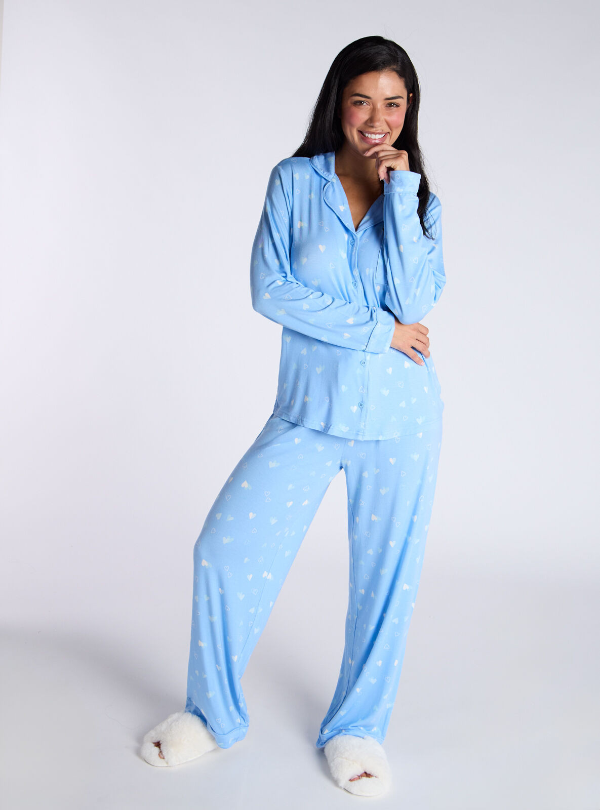 Stripe heart modal pyjama set - Pink  Mix | Boux Avenue (UK)