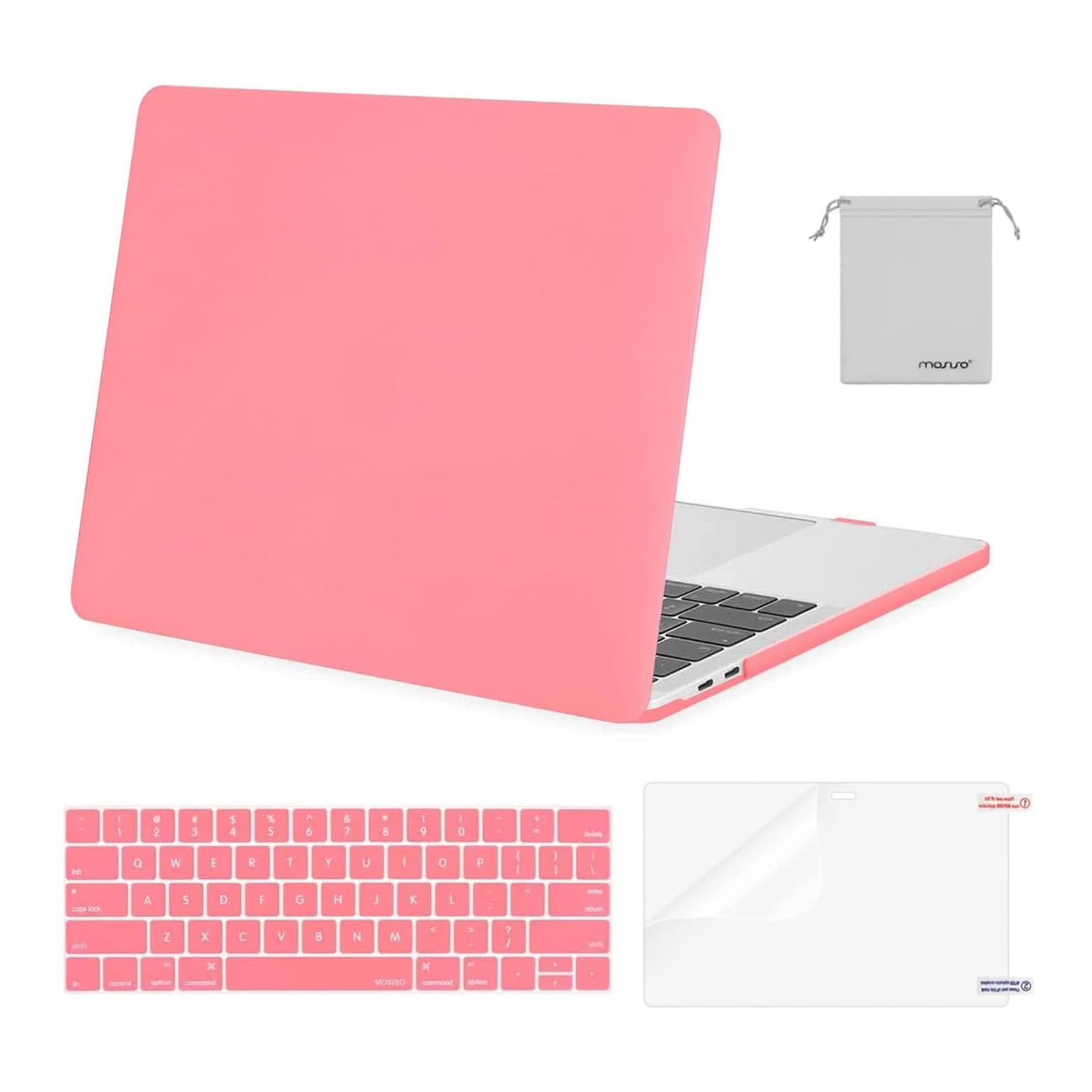 MOSISO Compatible with MacBook Pro 13 inch Case M2 2026 2025 2024 2023 2022-2016 A2338 M1 A2251 A2289 A2159 A1989 A1708 A1706, Plastic Hard Shell&Keyboard Cover&Screen Film&Storage Bag, Cream Pink | Amazon (US)