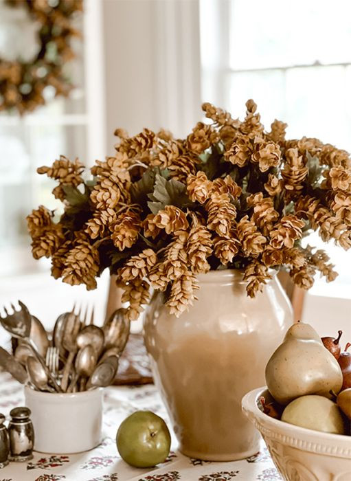 Decorative Green Hops Bush | Antique Farm House