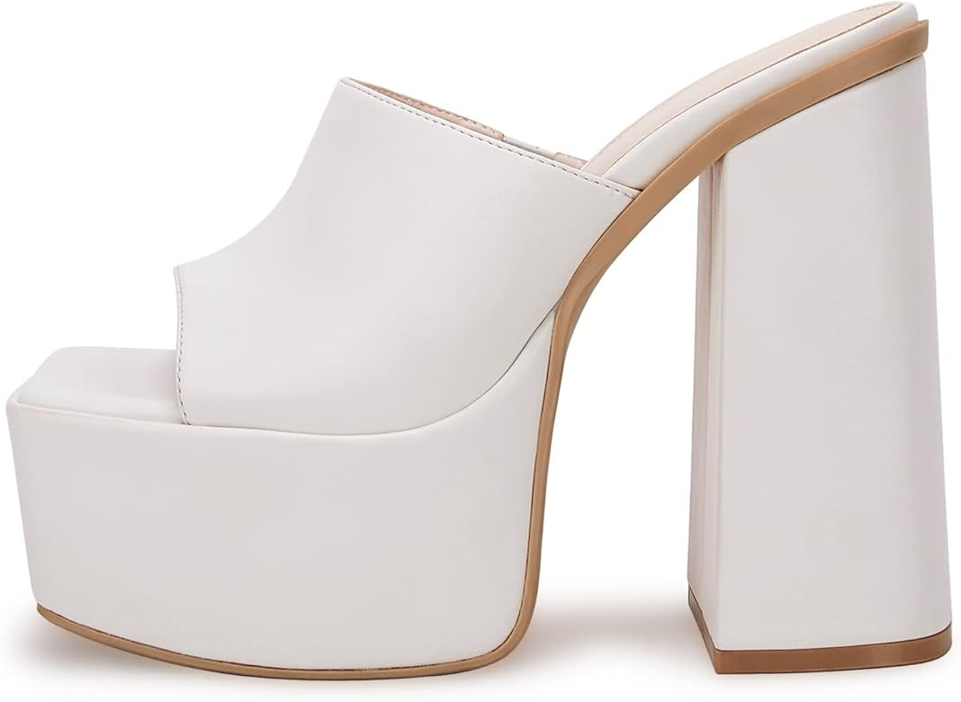 Women's Platform Chunky Block Heels Sexy Open Toe High Heel Sandals | Amazon (US)