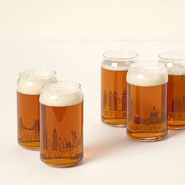 City Skyline Beer Glasses - Set of 2 | UncommonGoods