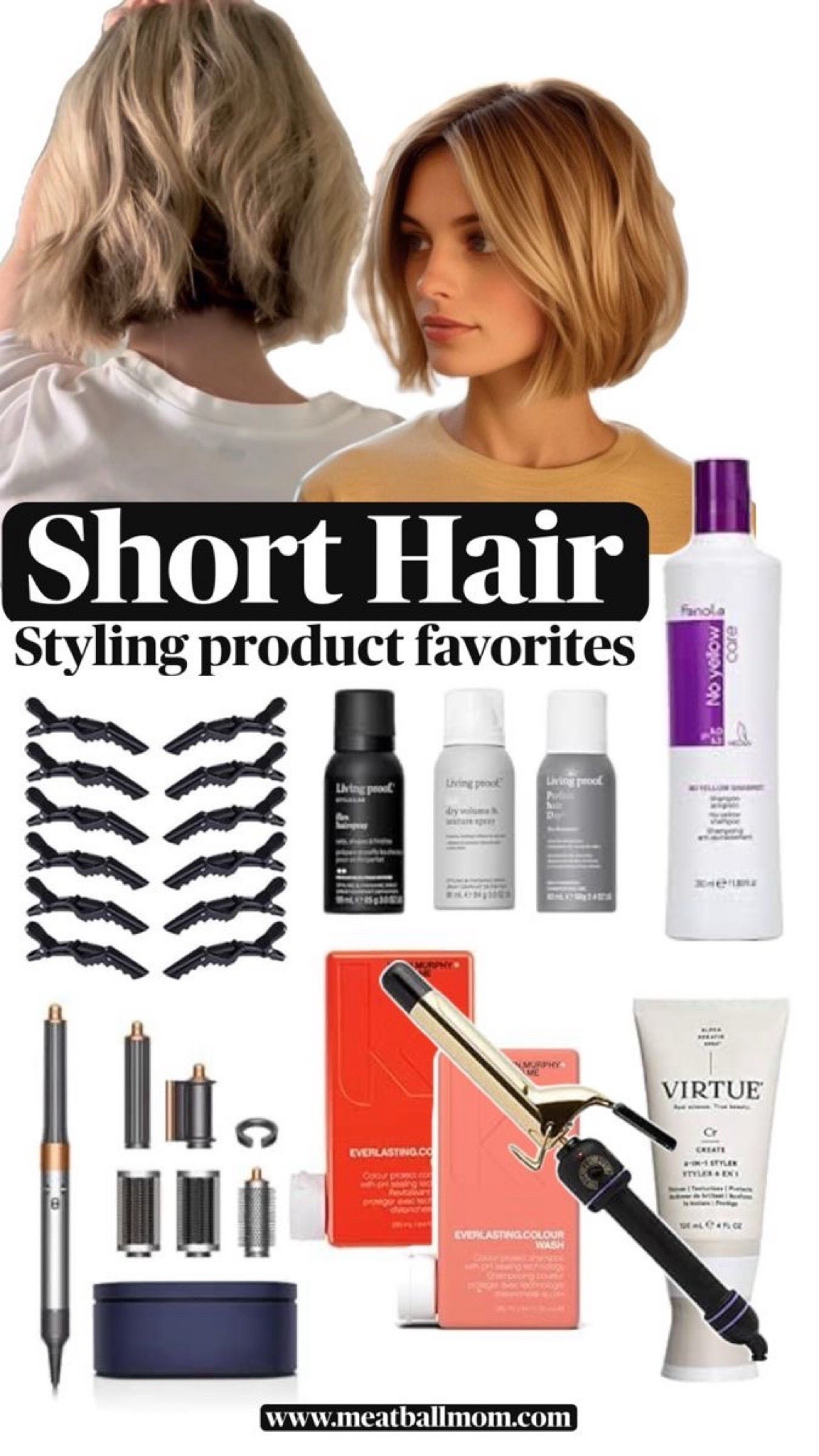 Hair Care Favorites 

Shampoo: I currently use Kevin Murphy shampoo in Everlasting Colour Wash

Conditioner: I currently use Kevin Murphy conditioner in Everlasting Colour Rinse

Purple Shampoo: I use the Fanola shampoo about once every two weeks for my blonde hair

6-in-1 Styler: I use this product on towel dried damp hair before combing through my wet hair and to also use for a heat protectant.

Hair clips:  These alligator clips from Amazon hold my hair in place when I section it to dry or curl it.  They come in a pack - I even use them to keep my hair back when cleaning around the house - to keep my hair out of my face without putting crimps in my hair.

Dyson Airwrap: I’ve had this airwrap complete kit for almost 3 years and have LOVED it!  I got it as a Christmas gift - and use it on my hair weekly.  The updated version has an updated version of the hair dryer attachment and it also comes with longer barrels than my older version.  This would definitely be a splurge-worthy gift for her! 


Curling iron: I’ve had this curling iron for over a decade and it’s still going strong.  I use the curling barrels on the Dyson when I want the hair curled all the way down the section - but I use this curling iron when I want the bottoms of the pieces to remain straight.

Dry Shampoo: I use this Living Proof Dry Shampoo to extend my hairstyles in between washing.

Texturizing Spray: I love this product so much! I use it almost daily - it definitely adds volume and texture to my hair and is one of my favorite hair products - I’ve used for years!



Hair tutorial / blonde bob / how to style short hair/ how to curl short hair / how to style a bob haircut

Hair products / hair care products/ hair favorites / styling tools / dyson airwrap / curling iron / hair dryer / living proof / Dyson / dry shampoo / #lktover40 / gift ideas for her / splurge worthy gift / gifts for her / gift guide for her / #ltksalealert 

#LTKSaleAlert #LTKBeauty #LTKGiftGuide