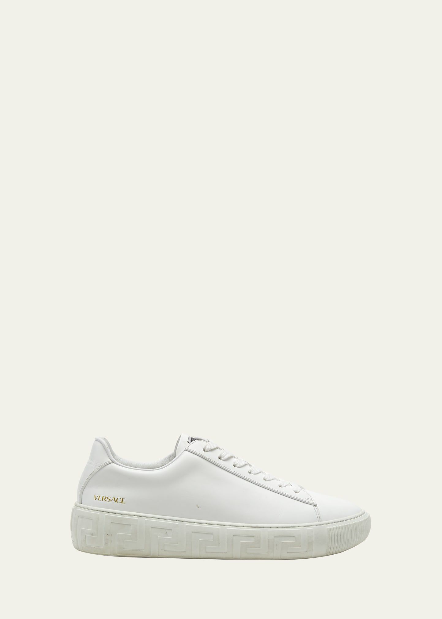 Versace Men's Greca Leather Low-Top Sneakers | Bergdorf Goodman