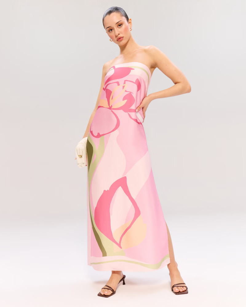 The A&F Julia Strapless Slip Maxi Dress | Abercrombie & Fitch (US)