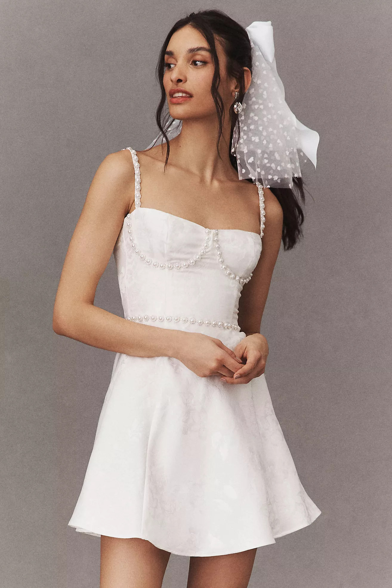 V. Chapman Gianna Sleeveless Embellished Corset A-Line Mini Dress | Anthropologie (US)