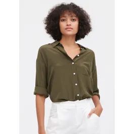 Drop Shoulders Oversize Silk Shirt | LilySilk