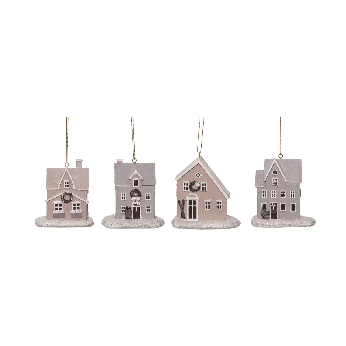 Transpac Resin Nordic Cabin Ornament Set of 4 Christmas Home Decorations for Tree and Holiday Dec... | Target