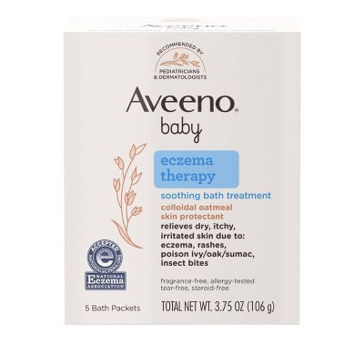 Aveeno Baby Eczema Therapy Soothing Oatmeal Bath Treatment for Relief of Dry, Itchy Skin - 3.75oz - 5ct | Target