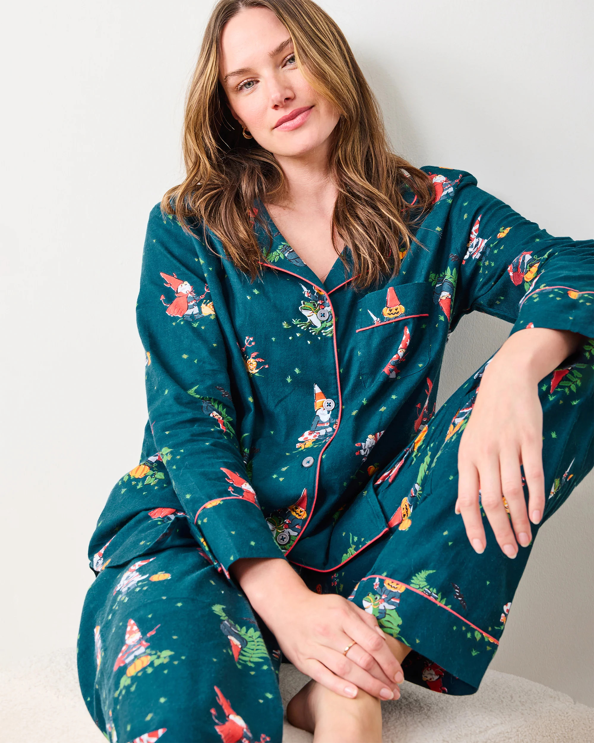 Mischief Night - Lightweight Flannel Long PJ Set - Nightfall Blue | Printfresh