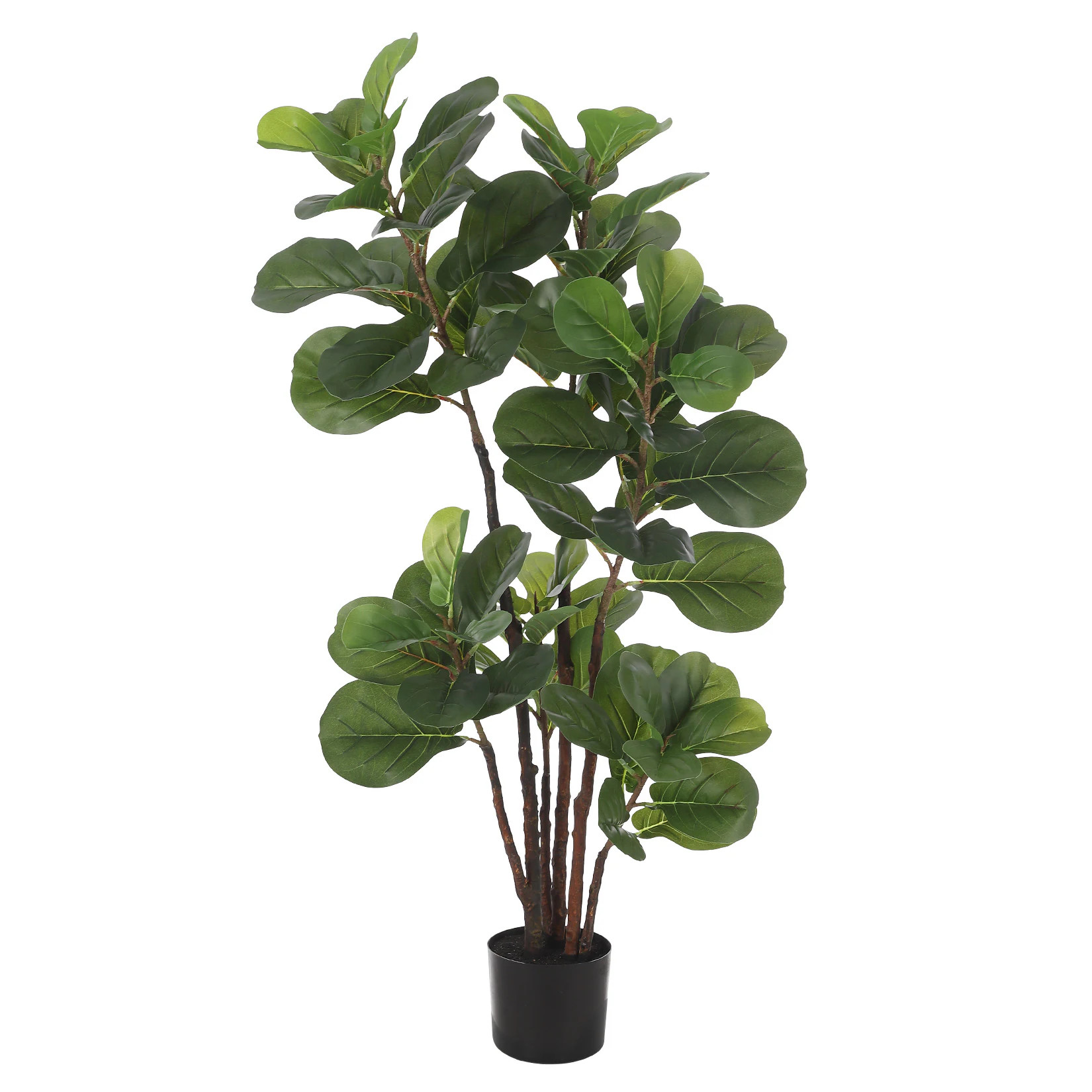 Der Rose 4FT Fiddle Leaf Fig Tree Faux Trees with 72 Artificial Fiddle Leaves Large Fake Floor Plant with Black Pot for Home Office Living Room Decor | Lowe's