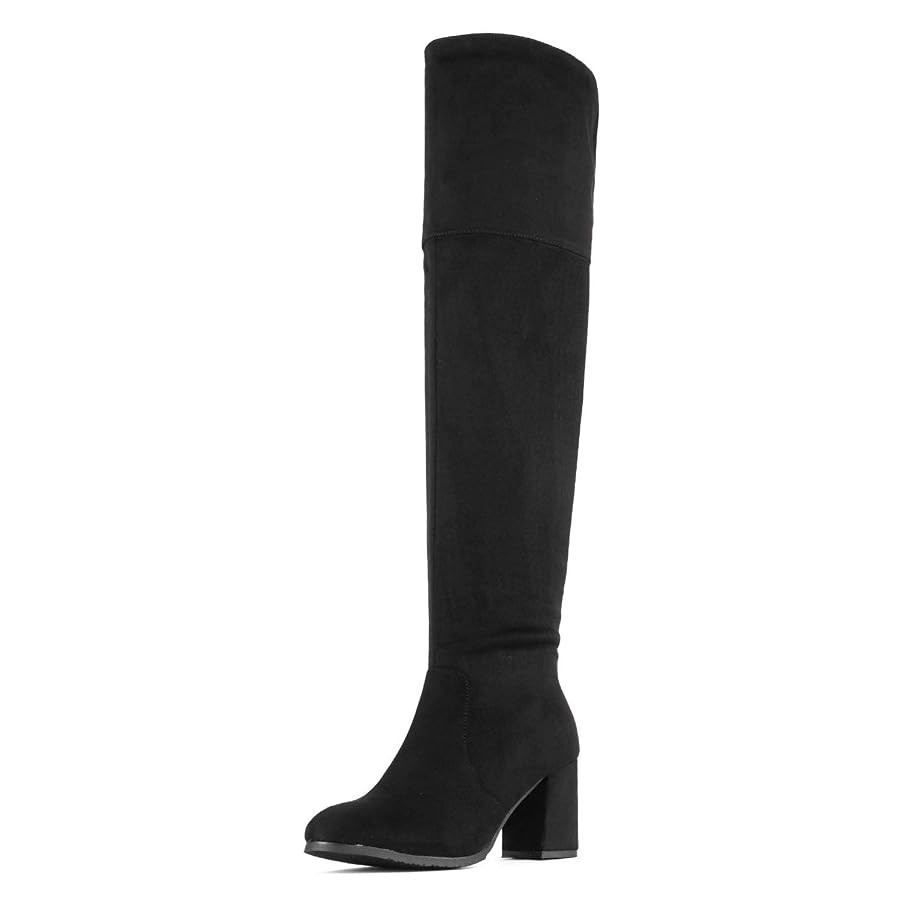 DREAM PAIRS Women's Thigh High Block Heel Over The Knee Boots | Amazon (US)