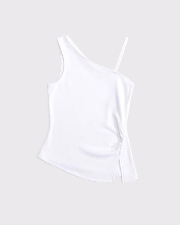 girls one-shoulder ruched tank | girls tops | Abercrombie.com | Abercrombie & Fitch (US)