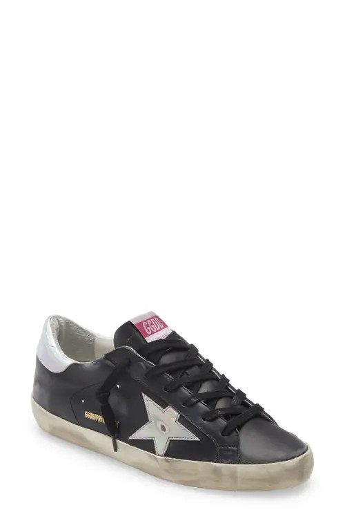 Golden Goose Super-Star Sneaker in Black/Silver at Nordstrom, Size 10Us | Nordstrom