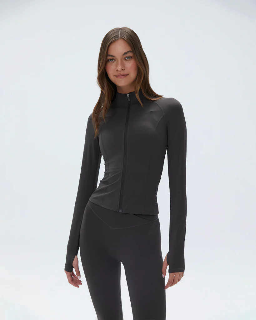 Ultimate Long Sleeve Zip Up Top - Coffee Bean | Adanola UK