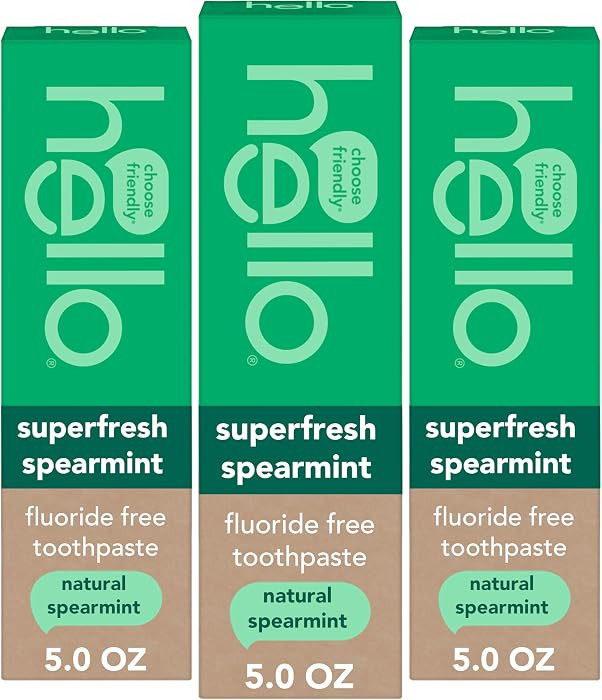 Hello Superfresh Natural Spearmint Fluoride Free Toothpaste for Bad Breath, 5 Oz, Minty Bad Breat... | Amazon (US)