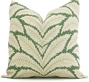 Green Talavera Linen Pillow Cover by Brunschwig & Fils Decorative Pillow Cover Euro Lumbar Pillow... | Amazon (US)