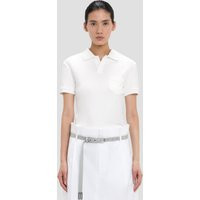 Victoria Beckham Polo Collar Top In White - S - Womens | Victoria Beckham US