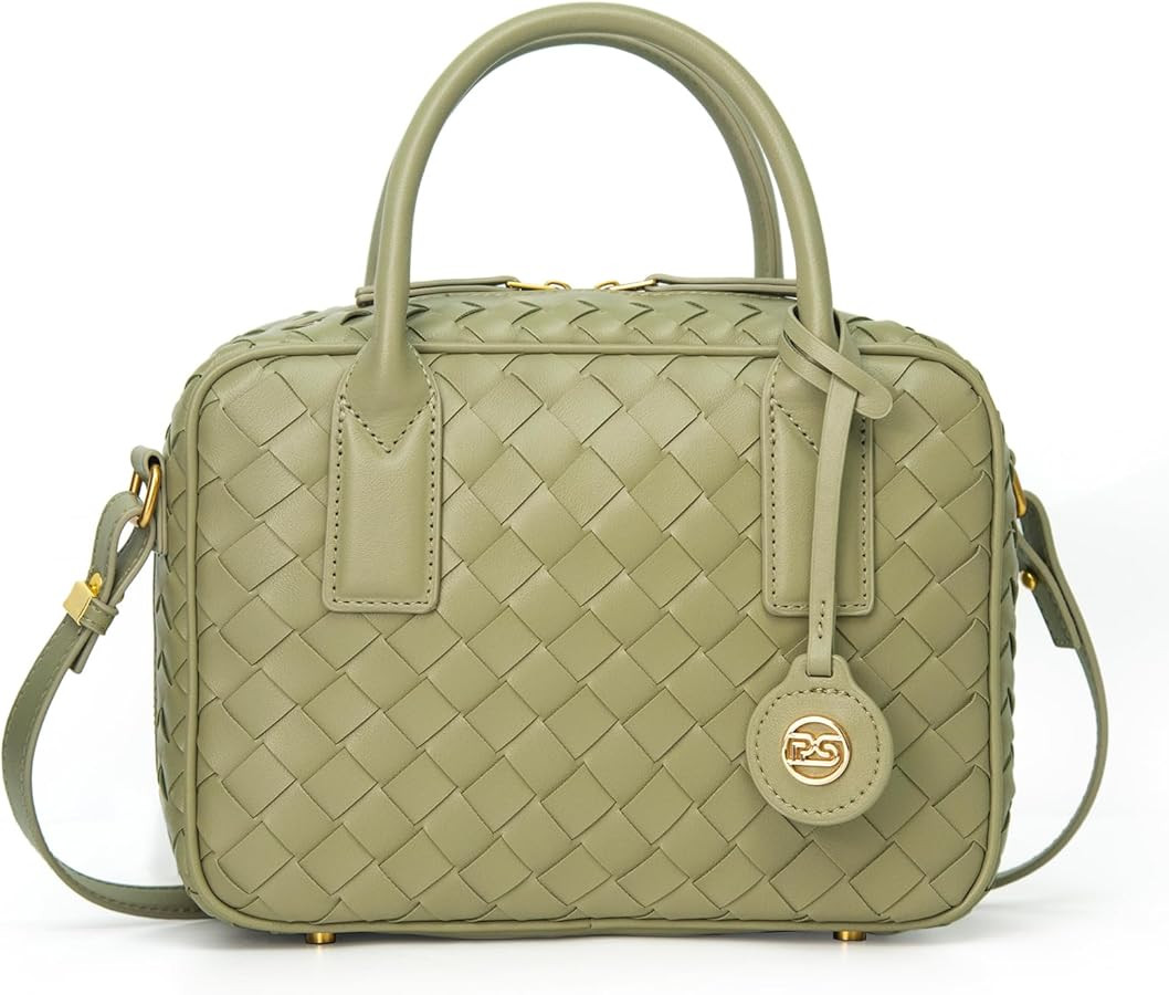 PS PETITE SIMONE Woven Shoulder Purse for Women,Leather Weaved HandBag Trendy Adjustable Strap Cr... | Amazon (US)