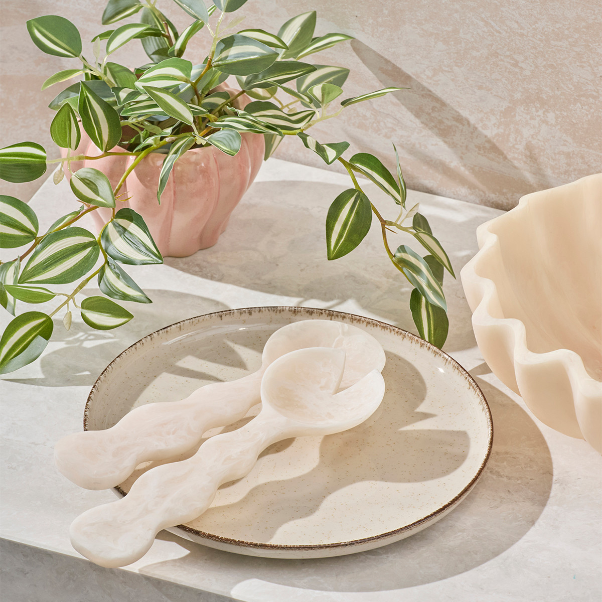Wave Resin Salad Servers Set of 2 | Pillow Talk AU